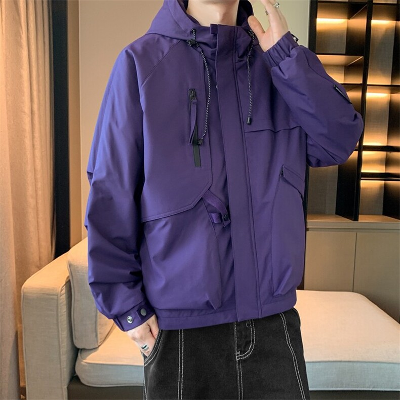 2025春款美式连帽服夹克男港风复古工装外套JK0136-P85,男装夹克,星座308B-2