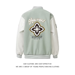 毛巾刺绣棒球服男外套春潮流运动美式保暖上衣休闲夹克W6846-P62图片