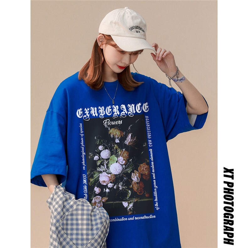 中性 新款夏季潮流时尚情侣宽松百搭ins短袖T恤 T1049 P25控38图片