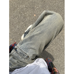 【有货】美式复古cleanfit牛仔裤男宽松直筒vibe风裤子820LL-P48图片