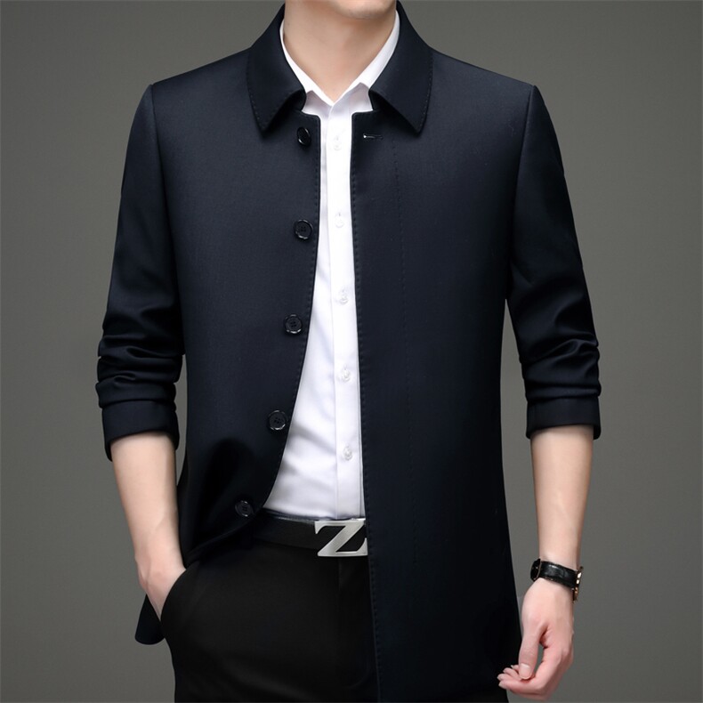 AE8082轻奢品质大码男装风衣商务休闲外套高端大货主推，男装风衣，钱塘207-3