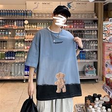 DX107P35港风纯短袖青少年学生百搭休闲潮流宽松T恤纯上衣，男装T恤，星座1204-3