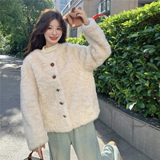 当季新款ins风羊羔毛外套2C229-86208-1-P210-K395，女装短外套，2C229