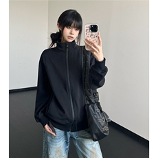 新款日系立领开衫卫衣美式cleanfit外套男女加绒款夹克db106批45，男装夹克，电商B386
