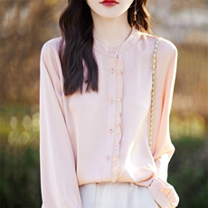 气质时尚衬衣女长袖百搭洋气减龄打底衫小资轻奢上衣2025春秋衬衫，女装衬衫，臻维羊绒