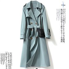 时尚女装风衣BLYC8082优雅气质长款外套修身显瘦设计，女装风衣，笃写