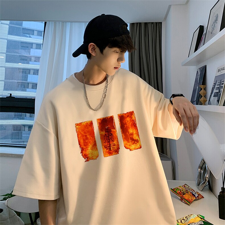 可设48小时发货支持抖音得物来样二开230克重磅美式短袖t恤MT332,男装T恤,电商A486-1