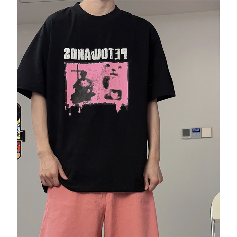 破碎发泡模糊印花T恤短袖五分半袖打底衫XT21-P40控58,男装T恤,星座216(原A116)