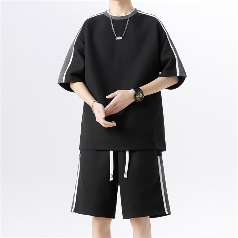 新款休闲夏季短袖套装，男装休闲套装，星座1106-2（原1111B）