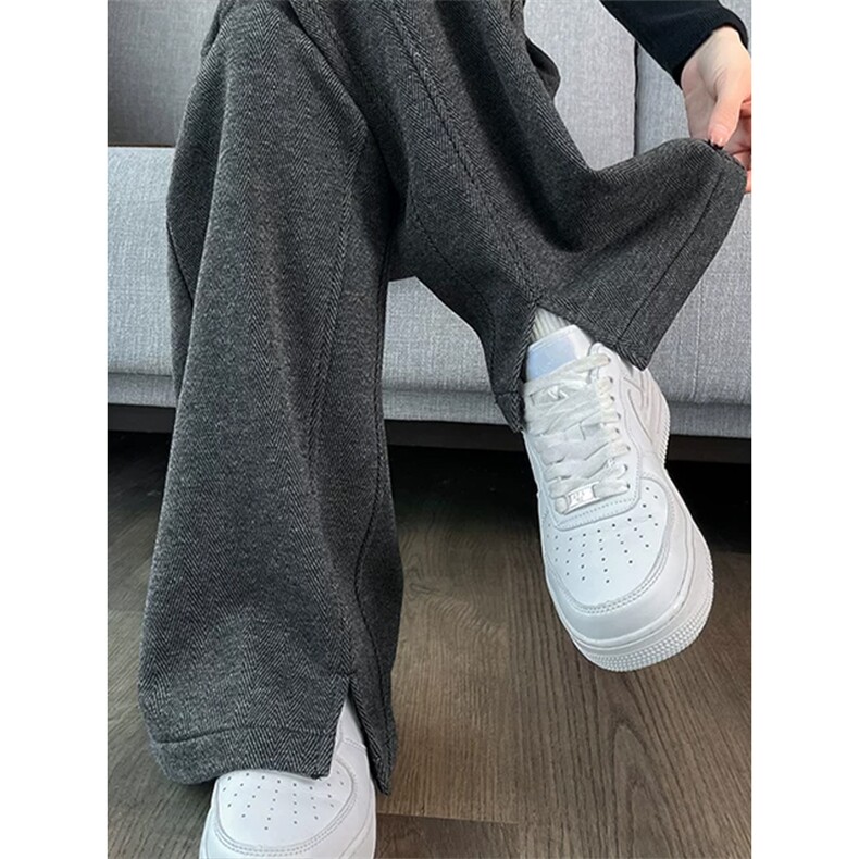 (网图慎用）420g重磅人字纹呢料开叉窄版休闲裤男K5933-特P40控78,男装休闲裤,电商A001-1