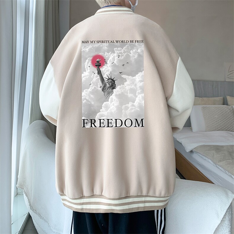 摇粒绒棒球服男大码开衫卫衣男夹克BF86326-P65,男装夹克,电商A040
