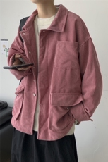 秋冬港风情侣灯芯绒夹克外套多口袋工装宽松衬衫潮韩版H203/P85，男装夹克，钱塘713