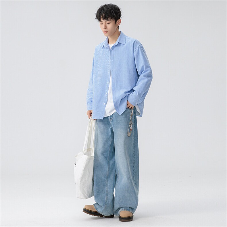 新款休闲竖条衬衫,男装衬衫,星座1106-2（原1111B）