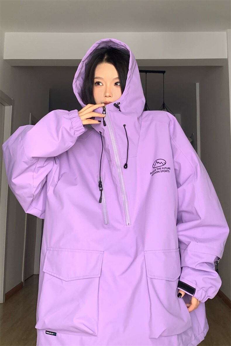 冬季印花防水保暖大口袋中性连帽滑雪服加棉加厚棉服外套M33-P145,男装棉衣,电商A001-1