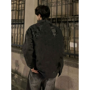 美式短款外套男痞帅设计感小众春秋季cleanfit垫肩夹克 JK3173图片