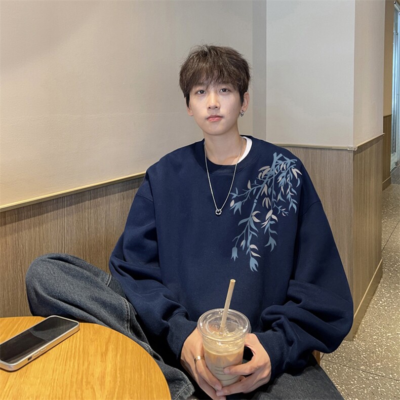 ！圆领卫衣男装港风长袖t恤男外套男 WY503-特P23图片
