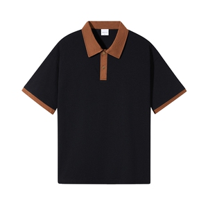 百搭纯色POLO衫男女款大版纯棉打底衫团体班服高克重抖音品质图片