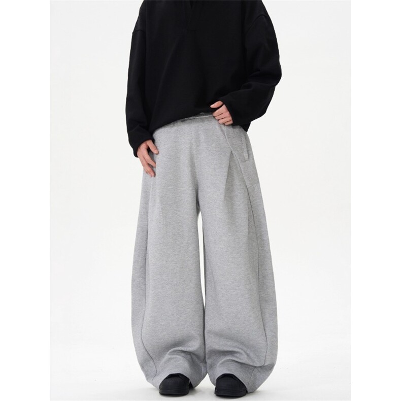 新款美式解构设计感阔腿弯刀卫裤女宽松休闲运动裤K0252-P48，男装休闲裤，星座308B-2