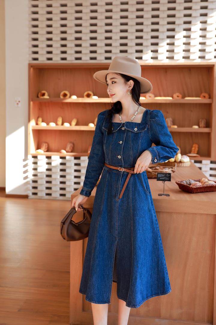 2022牛仔连衣裙秋装，女装连衣裙，贻思茗