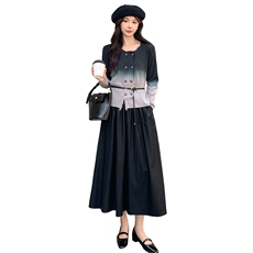 渐变色针织衫半身裙套装裙女春秋2025新款一整套ootd穿搭流行绝美，女装套装/套裙，煊芮熙