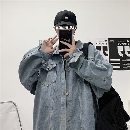 牛仔外套男ins潮流宽松痞帅上衣服夹克新款韩版帅气褂子K522-p60，男装工装外套，星座1008-2