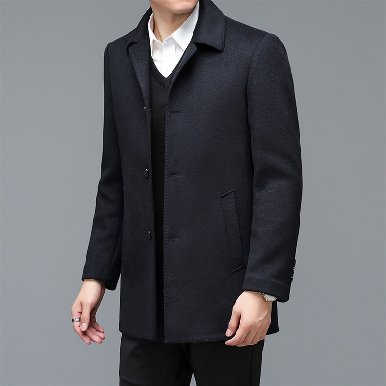 BEN8898钱塘2020-2冬季就看商务休闲中年男士简约翻领夹克P208,男装毛呢大衣,钱塘207-2