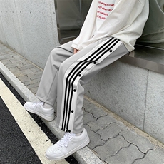 排扣裤子男春秋韩版潮流休闲运动裤春季直筒宽松卫裤K079-P33，男装休闲裤，星座308B-1
