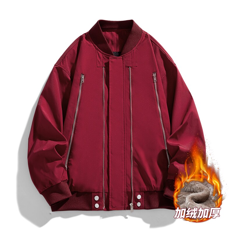 AJ220-P85冬季加绒加厚棒球领飞行夹克防风防水棉衣外套,男装夹克,星座109