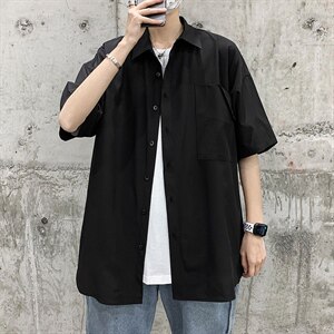 2021年春季新款纯色衬衫女宽松落肩港风衬衫男DS-C407-CS302-P35图片