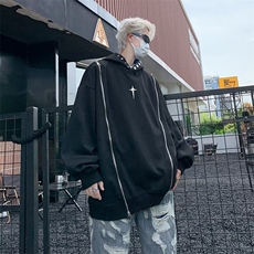美式高街卫衣男连帽韩版潮拉链2024冬季新款ins宽松外套WY20-P53，男装卫衣，星座1109-3