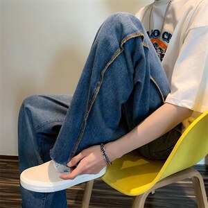 牛仔裤男秋季潮大码休闲裤子高街设计N9007P37