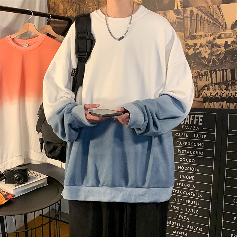 渐变染色卫衣秋冬款连帽ins港风宽松潮流百搭衣服外套 W1329-P30图片
