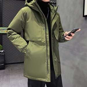 主推款现货超爱皮连帽中长款时尚韩版学生团体服羽绒服图片