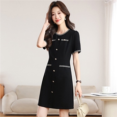 气质小香风连衣裙女2026夏季新款修身显瘦小个子时尚洋气裙子，女装连衣裙，艾米