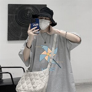 HT73112-P22 华夫格t恤男短袖男大码五分袖 大皂风图片