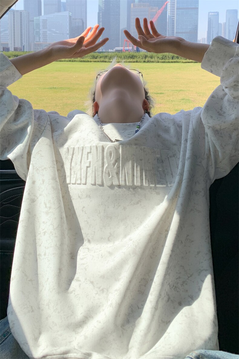 ！2025秋冬新款男士潮牌钢印圆领卫衣百搭潮流长袖WY62特P35,男装卫衣,电商B220