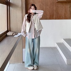 背心加衬衣两件套8811P165K248，女装短外套，2C323