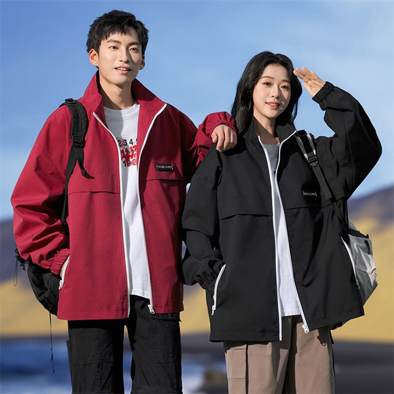 港风上衣夹克宽松落肩立领冲锋衣外套 JK862 P65图片