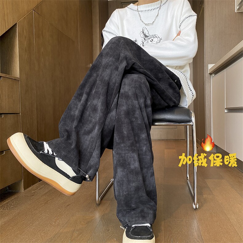 秋冬加绒加厚灯芯绒扎染休闲裤712-KK371P65,男装休闲裤,星座712