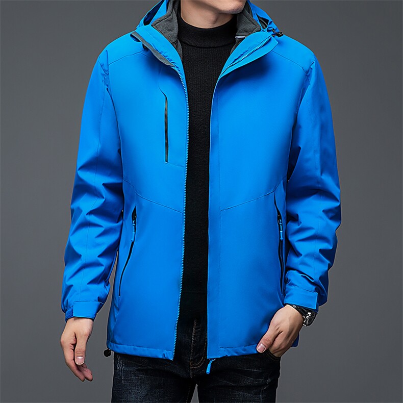 秋冬连帽男宽松加绒可脱卸内胆冲锋衣外套户外运动服BSN3007-P165,男装棉衣,星座1105-3