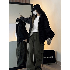 现货5W件冬季三防美式boxy解构连帽雪山冲锋衣棉衣男女棉服厚外套，男装夹克，电商A443