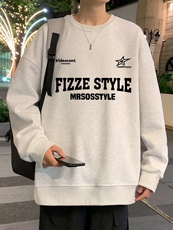 W562P35加绒45美式重磅圆领卫衣男套头上衣长袖潮牌ins休闲外套，女装短外套，星座304A-1