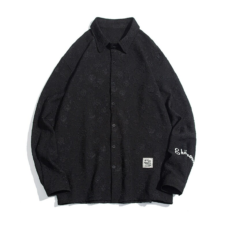 1白底花型衬衫男大码M-5XL情侣风衬衫男长袖CCS8734P45控59图片