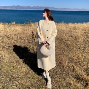 "Boom新品现货”2C030-9091狐狸毛领双面100羊毛大衣P350-K498图片