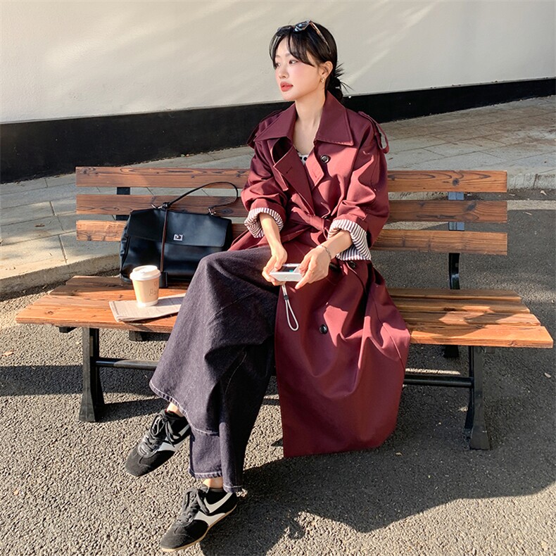 【2025春款现货】经典百搭设计感时尚撞色风衣088-7701p145k198,女装风衣,2C088