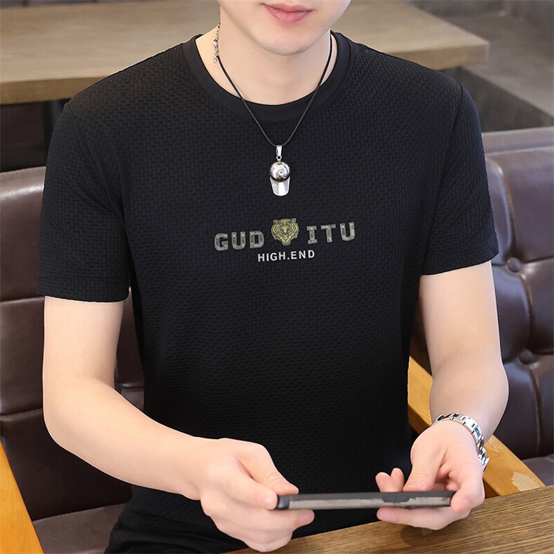 夏季冰丝短袖大码圆领时尚休闲青年修身短袖T恤上衣XD003-P23,男装T恤,星座310B-3