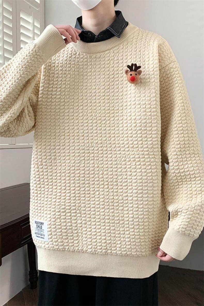 76238-P72秋冬新款休闲毛衣男长袖针织衫港风宽松毛衣打底衫,男装针织衫/毛衣,电商D310B