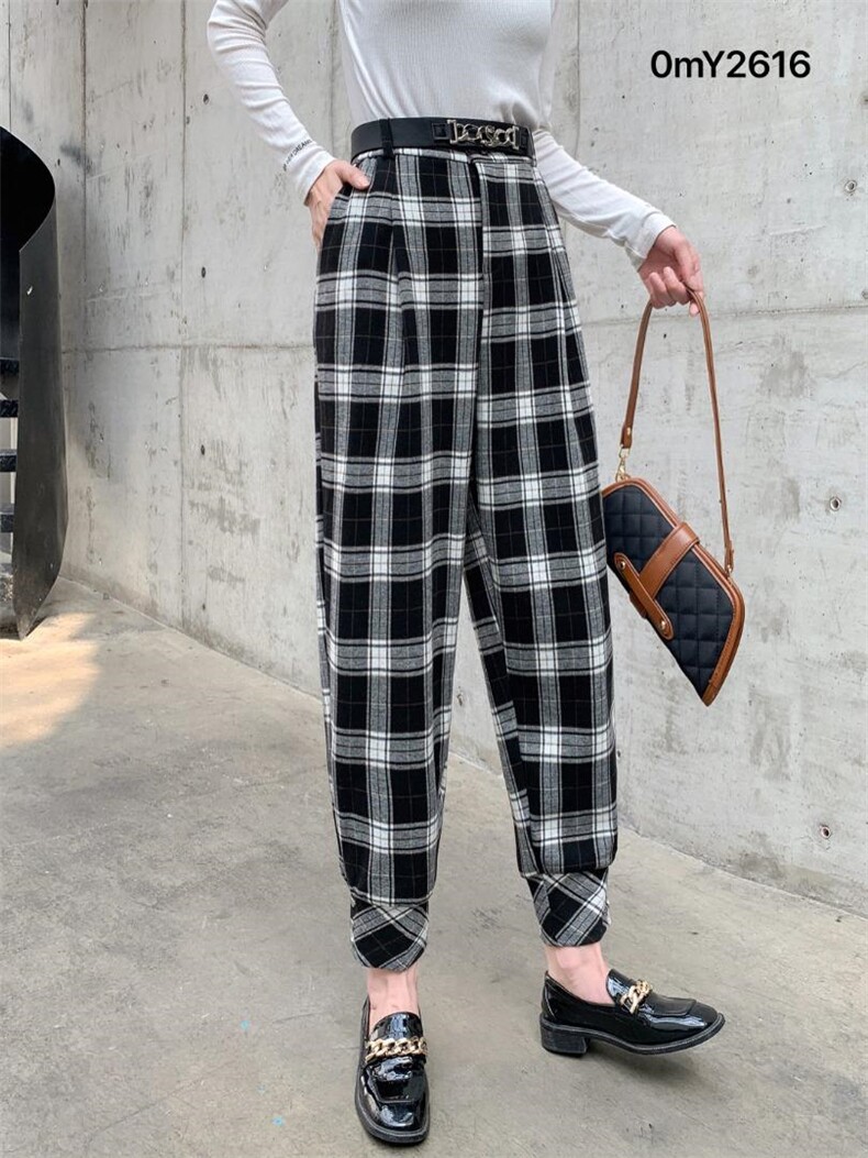 冬装格子时装工装裤，其它，欧美吔