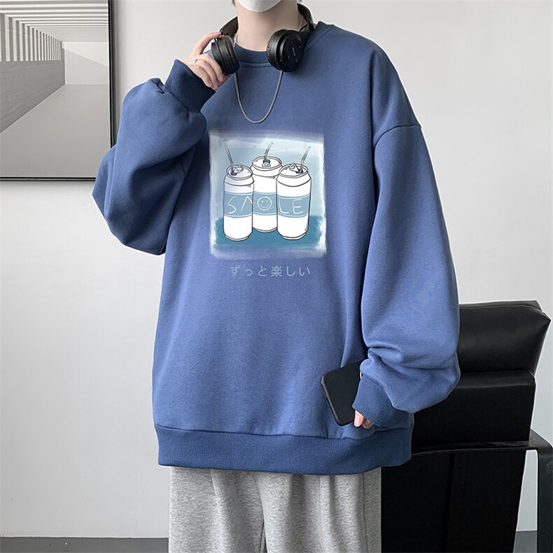 圆领卫衣男大码加厚加绒长袖t恤男S6148-P28加绒款-P33,男装卫衣,电商A040