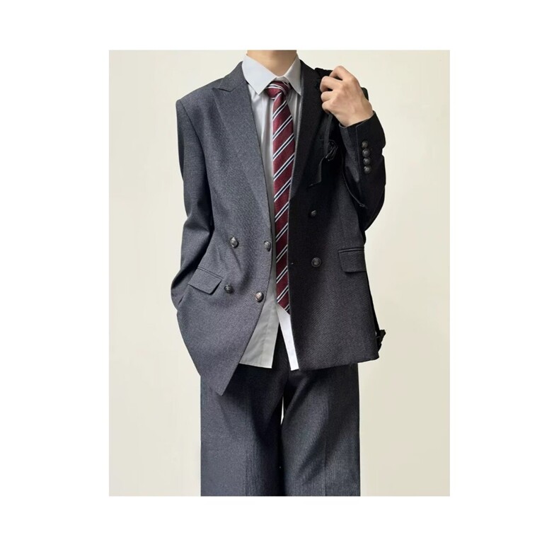 制服男学生单排扣秋季米色西服裤子男士垂感西装新款XZ74P62,男装西服,星座1013-5